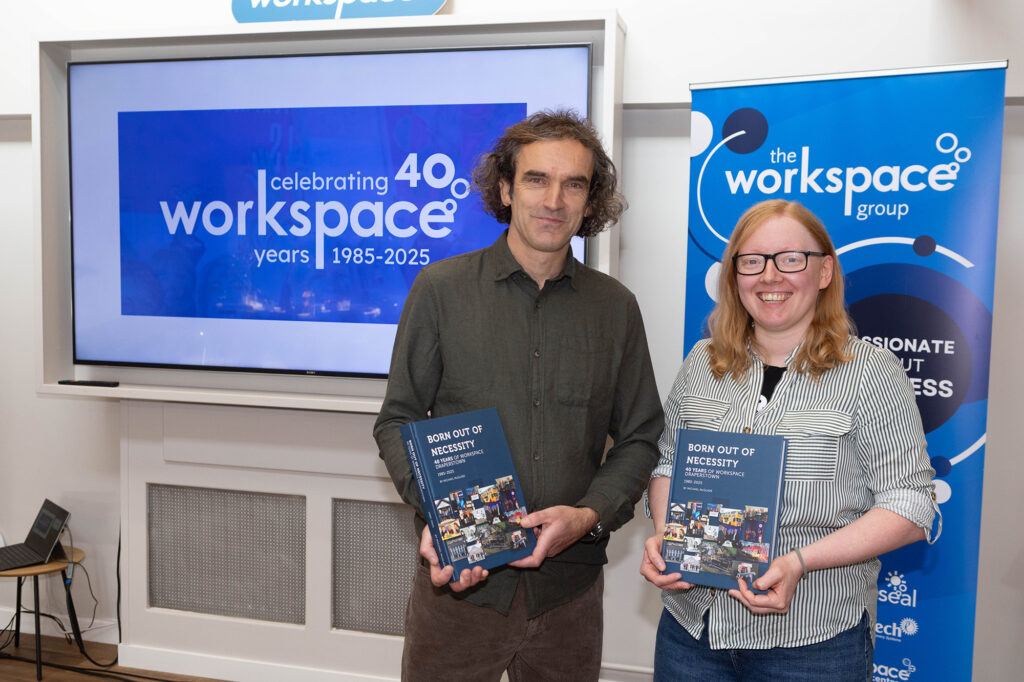 Author Michael McGlade and Designer Laura Crossett of Blurbox Media and Design at the book launch.
